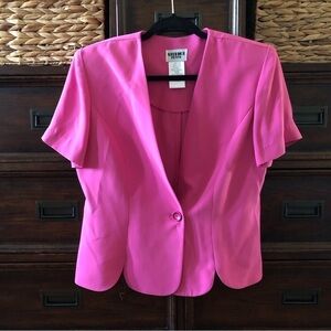 Vintage Studio one pink short sleeve blazer in size 12P